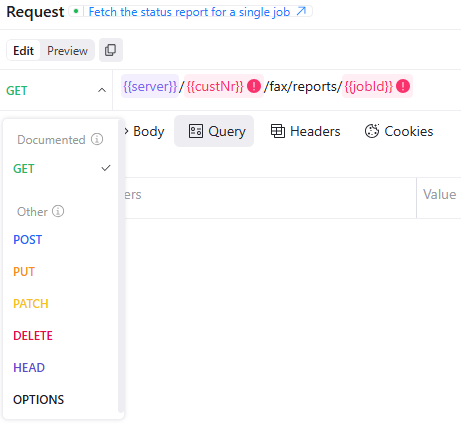 Request method selection